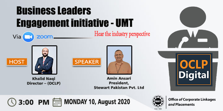 Business Leader Engagement Initiative - UMT with Amin Ansari, President - Stewart Pakistan Pvt. Ltd.