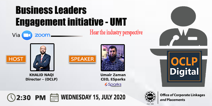 Business Leader Engagement Initiative - UMT with Umair Zaman, CEO - E  Sparks